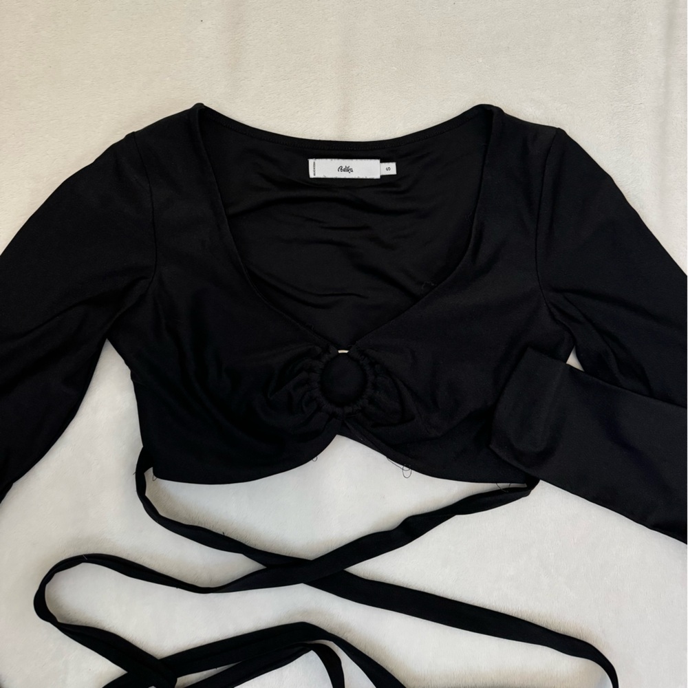 Adika Long-Sleeve Tie Top